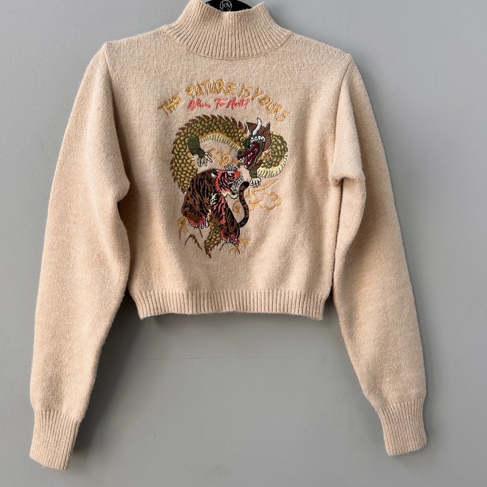 Nasty Gal Women's Turtle Neck w/ Dragon and Tiger